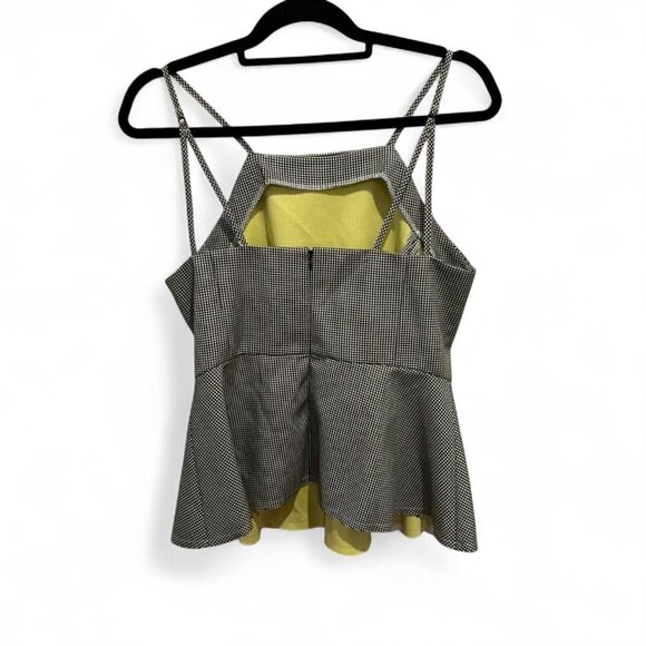 English Factory Black And White Gingham Peplum Tank - Picture 2 of 4